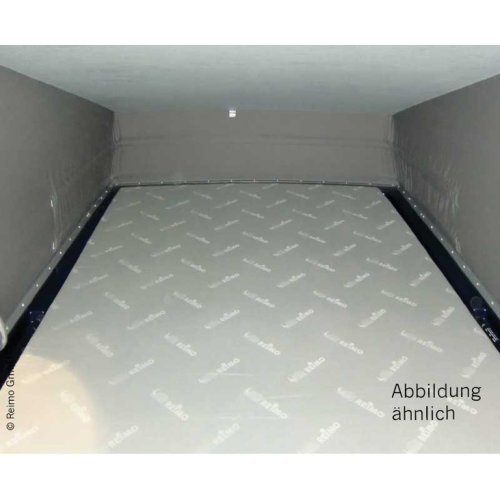 Pop top roof bed in light grey for VW T6, VW T5 pop top bed superflat LWB