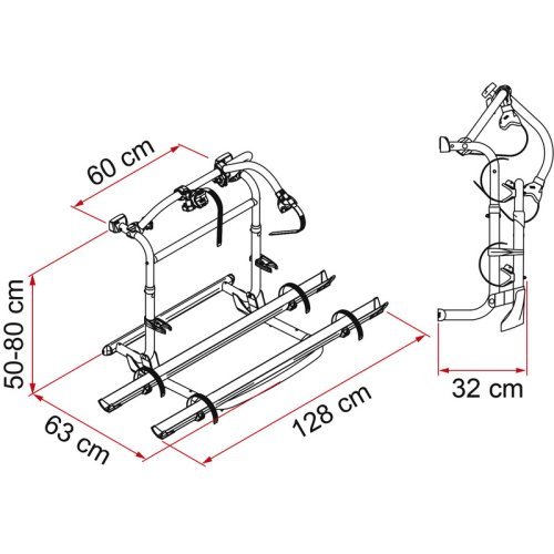 Rear carrier Carry Bike PRO M f.2 wheels, extendable 4 wheels (up to 60kg)