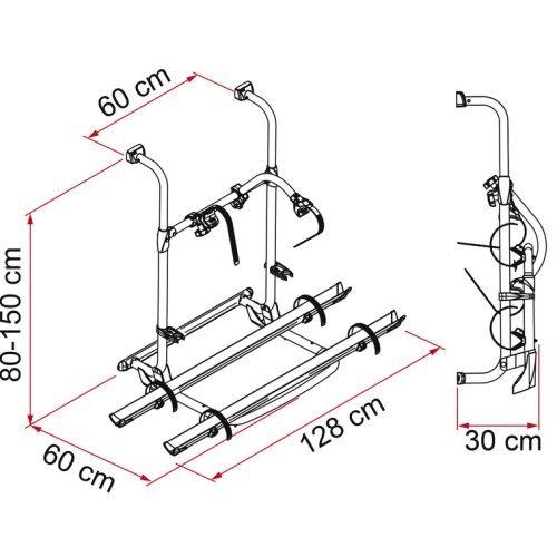 Rear carrier Carry Bike PRO f.2 wheels, extendable 4 wheels 60kg