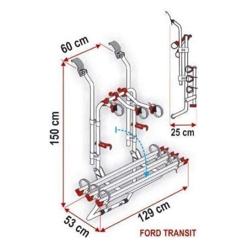 Aluminium rear carrier Carry Bike Ford for model years 2000 to 2006