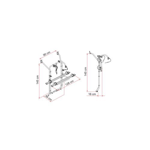 Carry bike for VW T5 with tailgate - silver