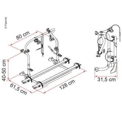 Aluminium rear carrier Carry-Bike L80 for 2 wheels