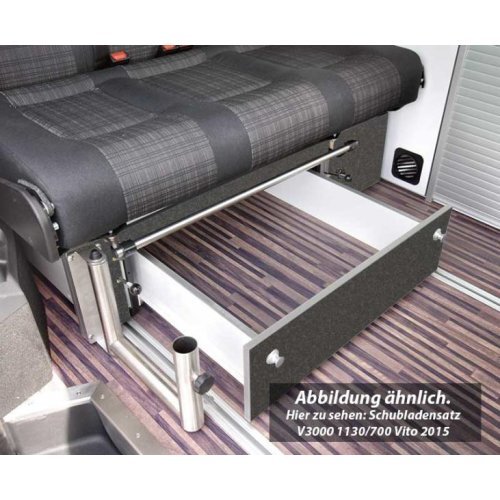 Drawer sleeping bench Merc. Vito V3000 Gr.8 Trio Sty.Décor Basalt Mounted