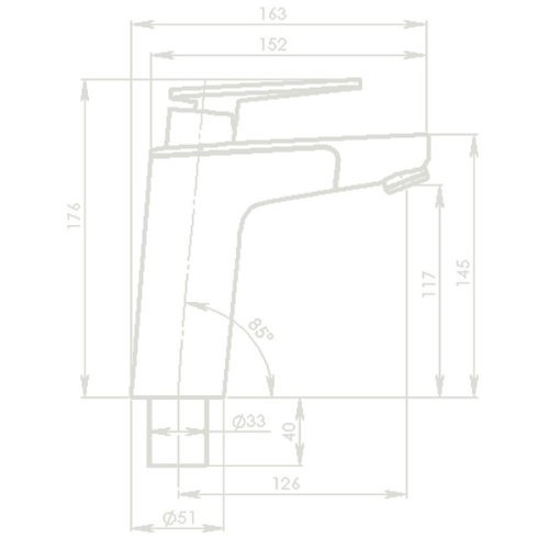 Single lever mixer VECTOR E5 with ceramic cartridge and switch - 10-12 mm connection
