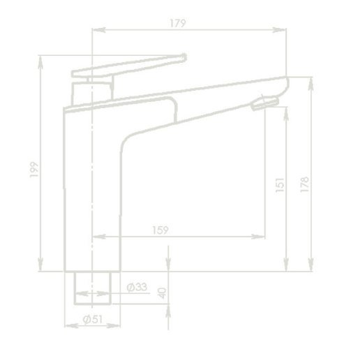 Single lever mixer VECTOR S with ceramic cartridge and switch - UNIQUICK connection